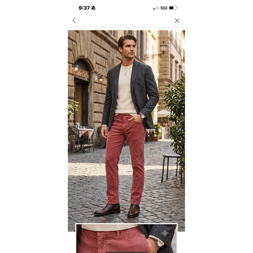 Todd Snyder Sutton Fit Corduroy Pants‎ Mens 36x32 Rose Duca Visconti Italy